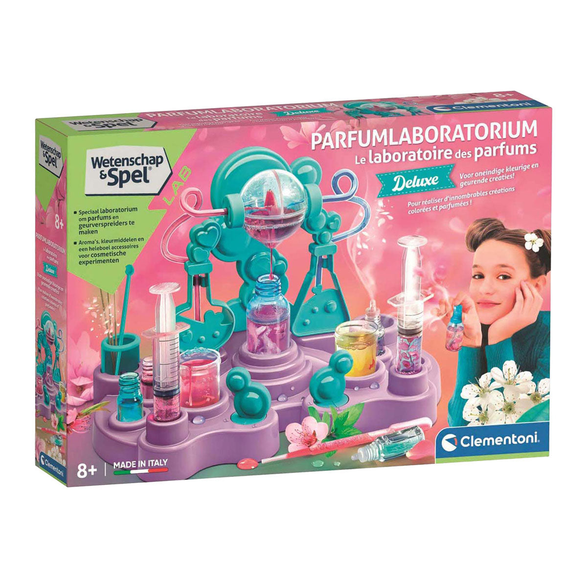 Nauka i gry Clementoni - laboratorium perfum - produkcja perfum - pudełko eksperymentalne - zapachy i barwniki - z akcesoriami - od 8 lat