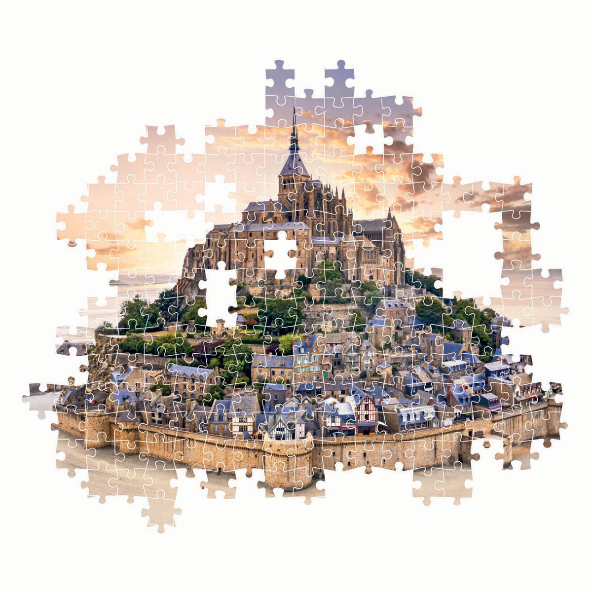 Clementoni - puzzle - 1500 pieces - mont saint-michel rising - puzzle for adults - high quality collection