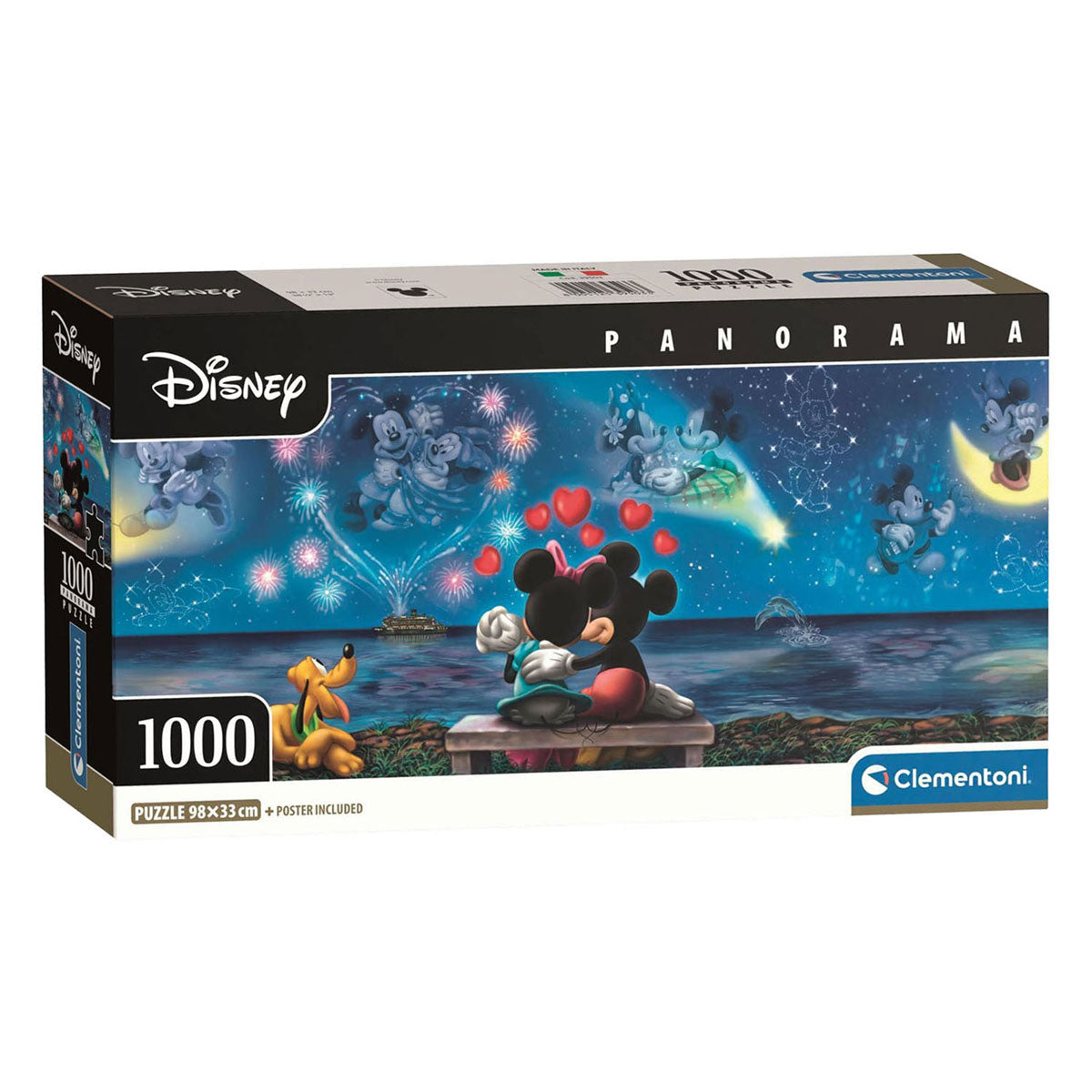 Quebra-cabeça Clementoni panorama de Mickey e Minnie - 1000 unid.