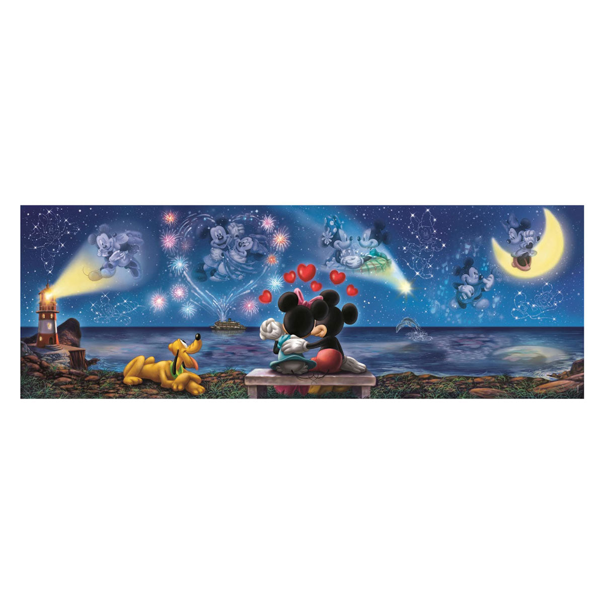 Quebra-cabeça Clementoni panorama de Mickey e Minnie - 1000 unid.