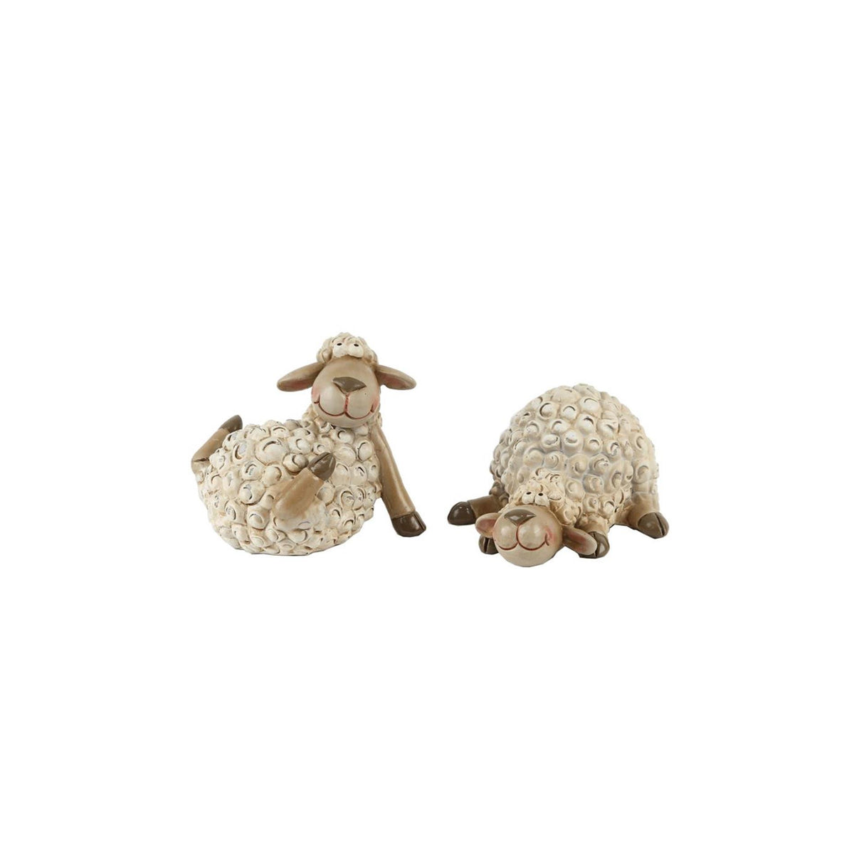 Beeldje schaap beige klein 14x11,5x7,5cm