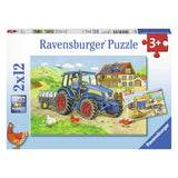 Ravensburger - On the construction site and farm Puzzle 2x12 pieces