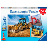 Ravensburger Bouwmachines aan het Werk Puzzel 3x49st.