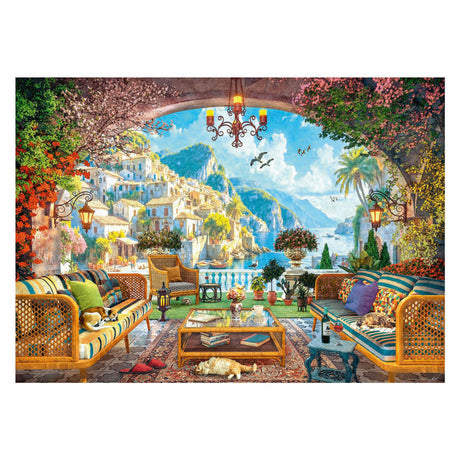 Ravensburger Puzzel Mëttelmier Terrass Vue - 1000 Stéck.