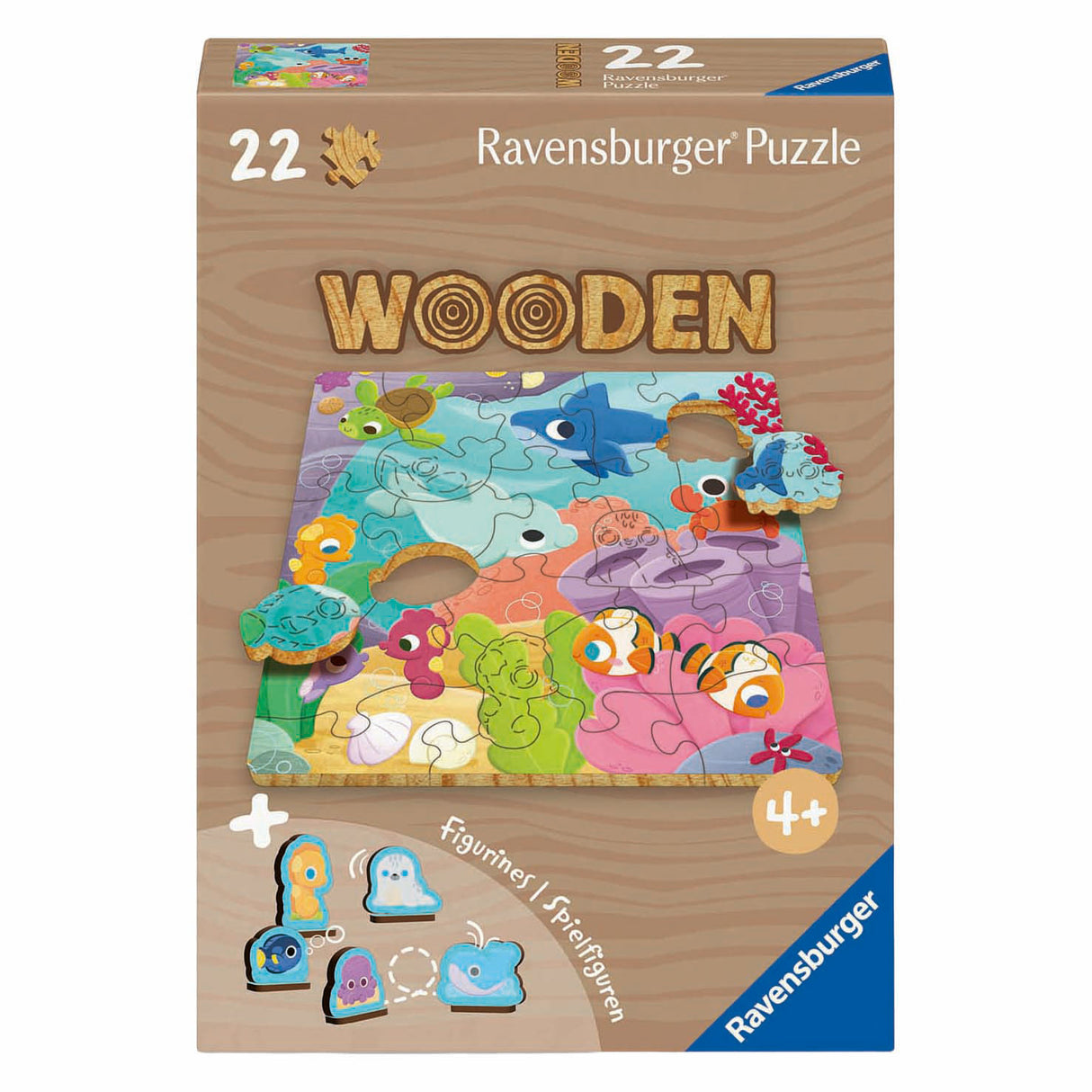 Ravensburger wooden jigsaw puzzle underwater animals - 22 pcs.