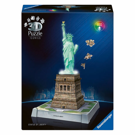 Ikony 3D puzzle Ravensburger Socha slobody - so svetlom - 128 ks.
