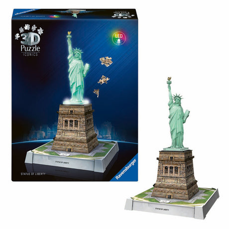 Ikony 3D puzzle Ravensburger Socha slobody - so svetlom - 128 ks.
