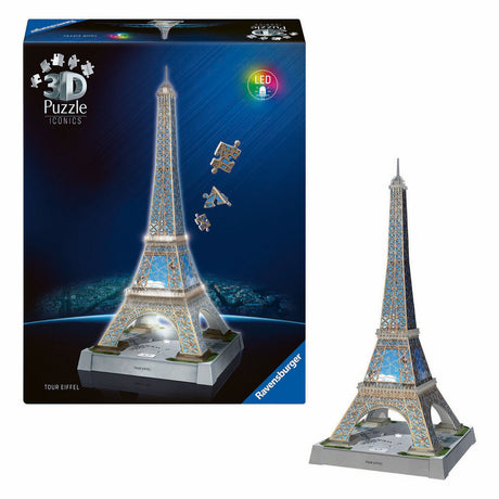 Ravensburger 3D pusselikoner Eiffeltornet - med ljus - 243 st.