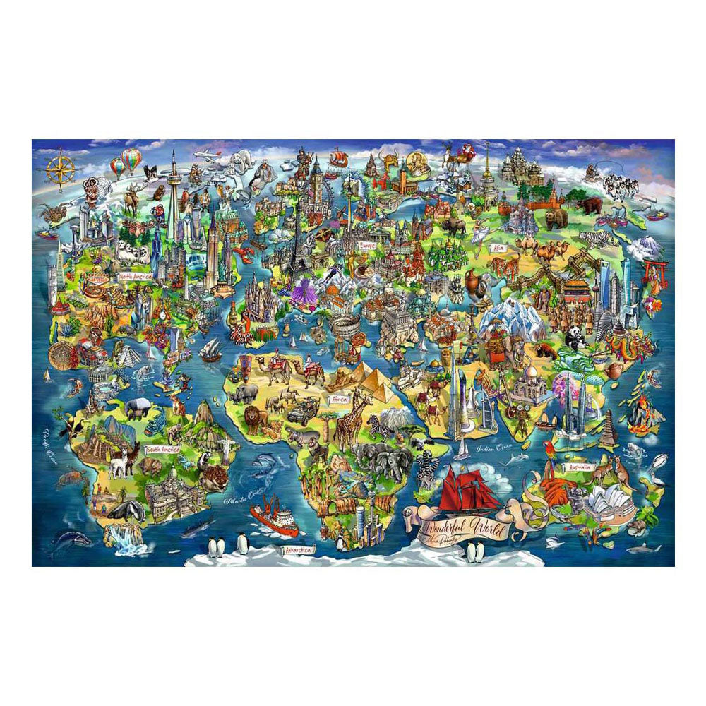 Ravensburger Jigsaw Puzzle Illustrated World Map - 5000 pcs.