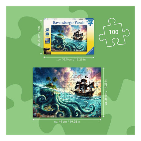 Ravensburger – de schat van de kraken – kinderpuzzel – 100 xxl stukjes