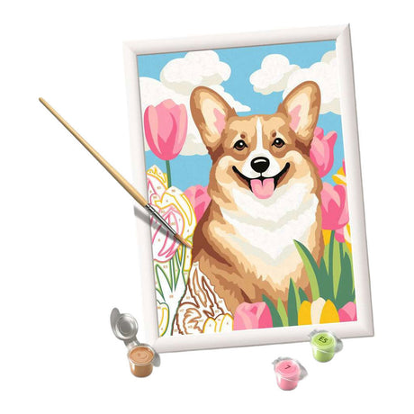 Ravensburger creart боя по номера - цветно корги