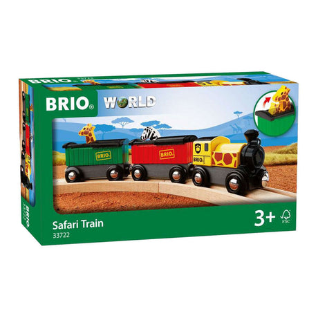 Trem Brio com animais de safári - parte da pista de trem para mais de 3 anos - 33722