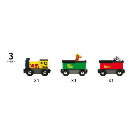 Trem Brio com animais de safári - parte da pista de trem para mais de 3 anos - 33722