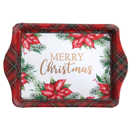Svenska living coffee tray Christmas flower gold 21x14x2cm