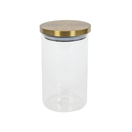 Voorraadpot glas met gouden deksel ø9,5x17cm 900ml