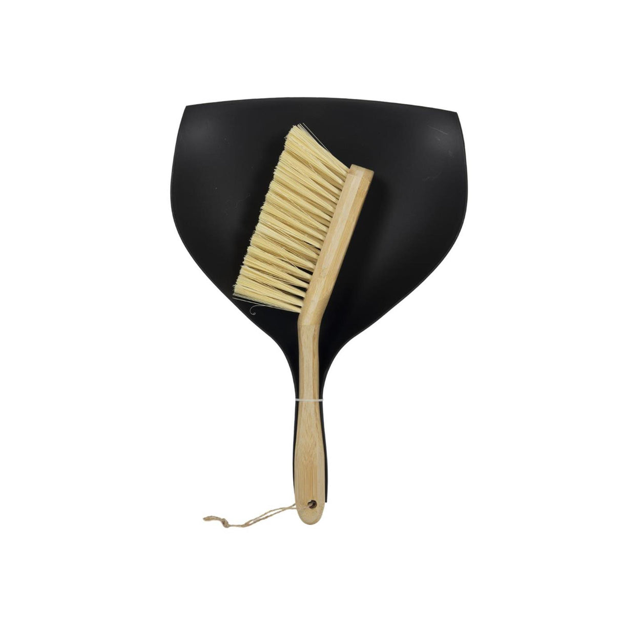 Pá e escova de bambu preto