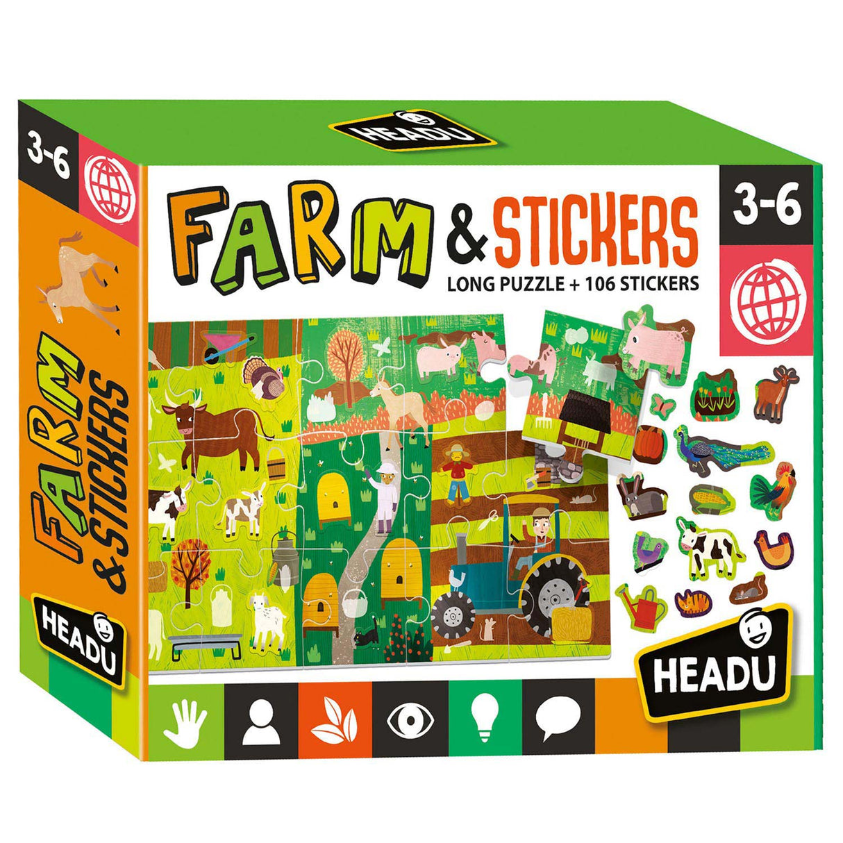 Headu jigsaw Puzzle Farm mat reusable Stickeren