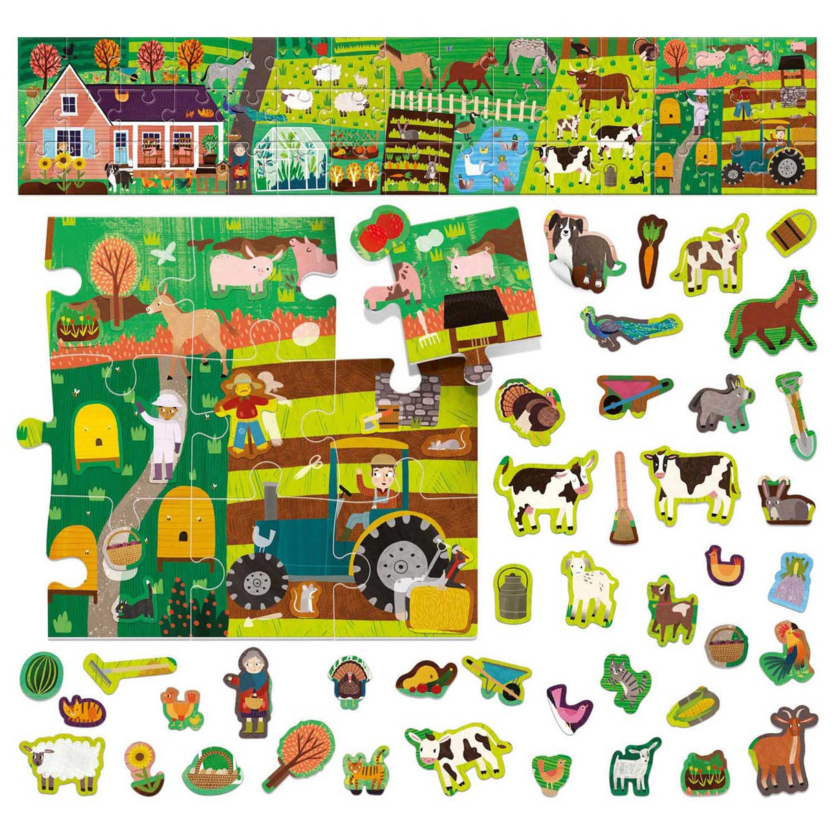 Headu Legpuzzel Boerderij met Herbruikbare Stickers