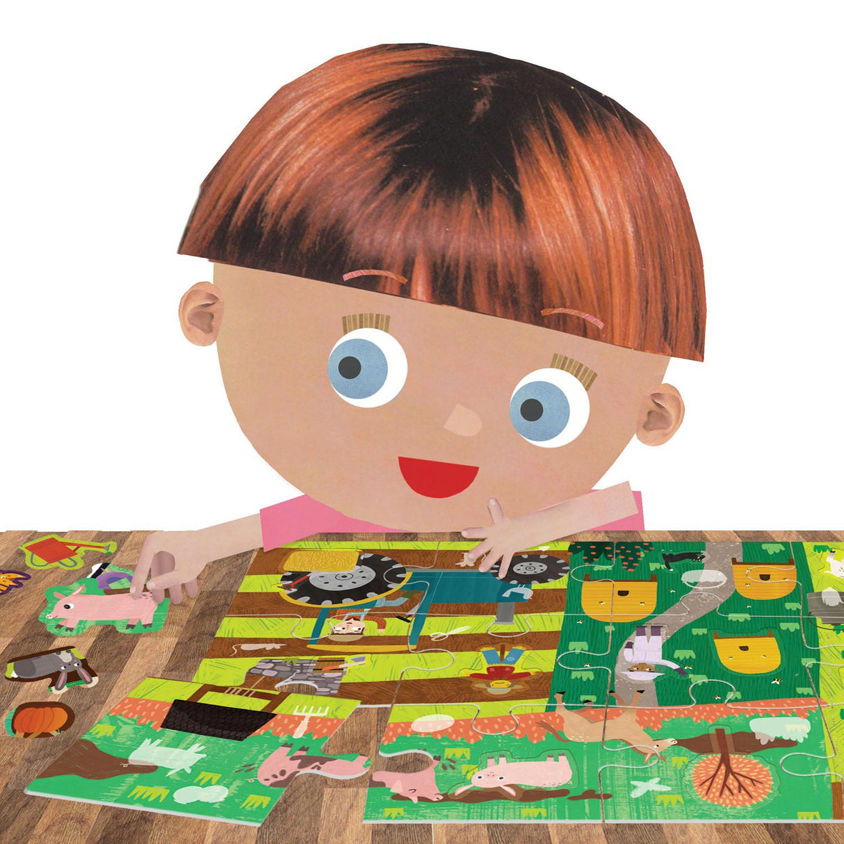 Farm per puzzle di headu puzzle con adesivi riutilizzabili