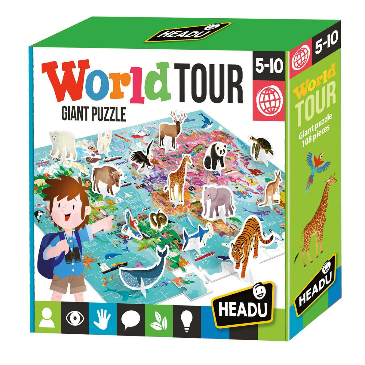 Headu Jigsaw Puzzle World s 3D prvky, 108st.