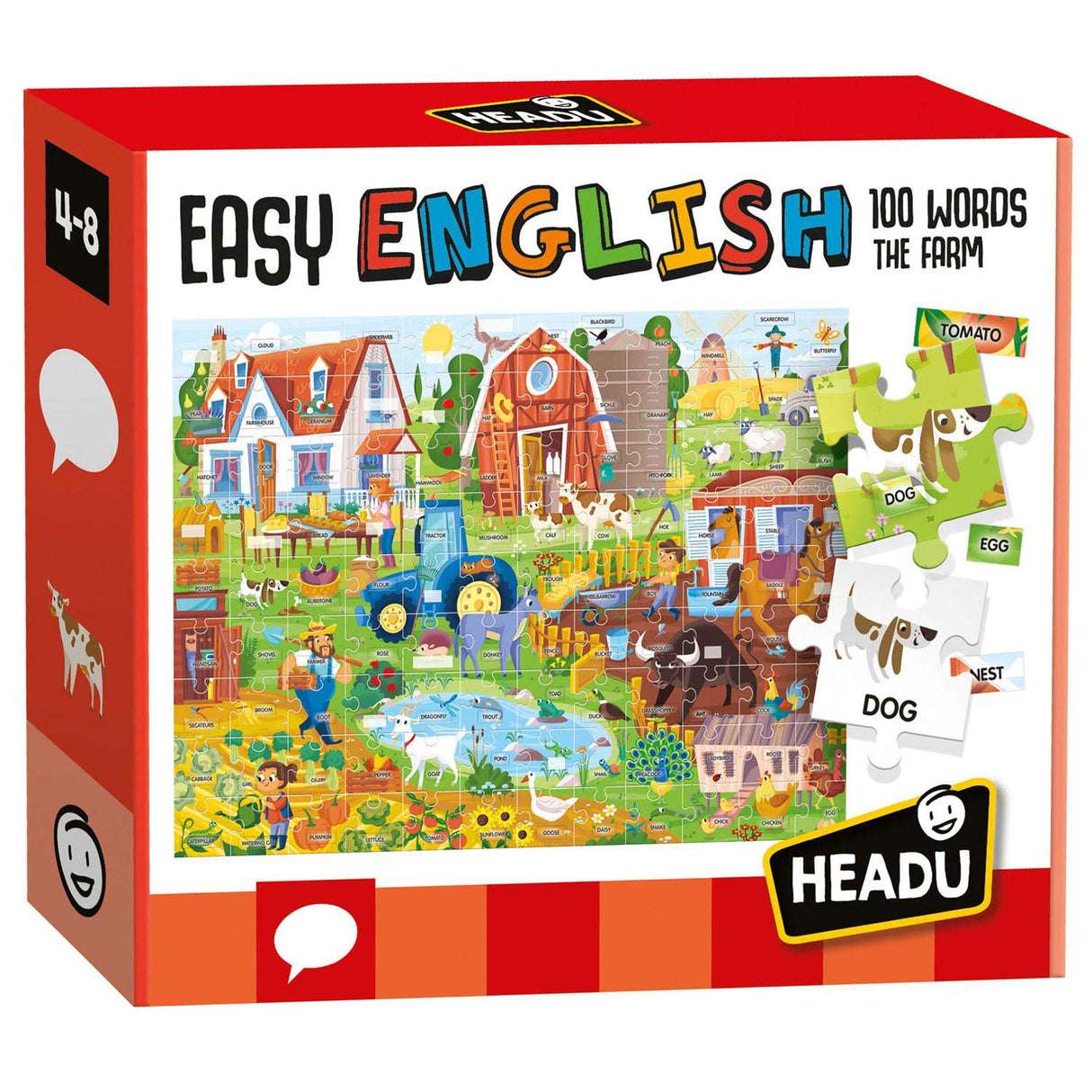 Headu Easy English 100 Words Farm, 108st. (UND)