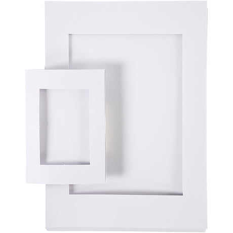 Ramki z passepartout firmy Creativ, format A4+A6, 230 g, białe, 2x60 sztuk 1 op.