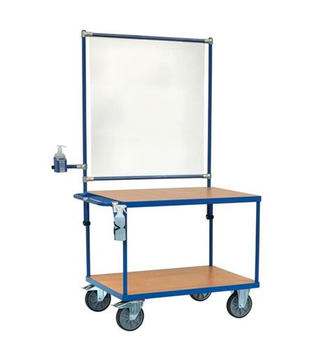 Fetra table trolley with infection protection 1000x700