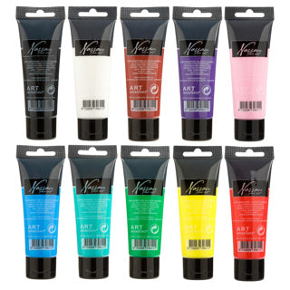 Guache em tubo 75ml 10 cores diferentes sortidas | 24 peças