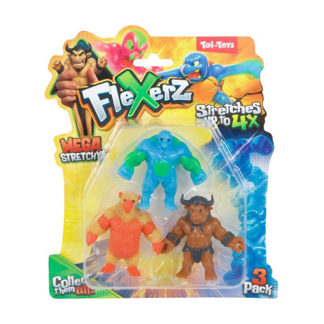 Toi-toys fun anti stressfiguur -flexerz-3st 6cm rekbaar 2ass