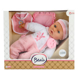 Beau Baby Babypop con bottiglia e bavaglini, 40 cm