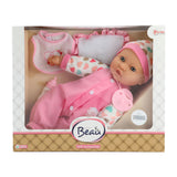 Beau Baby Babypop met Fles en Slabber, 40cm