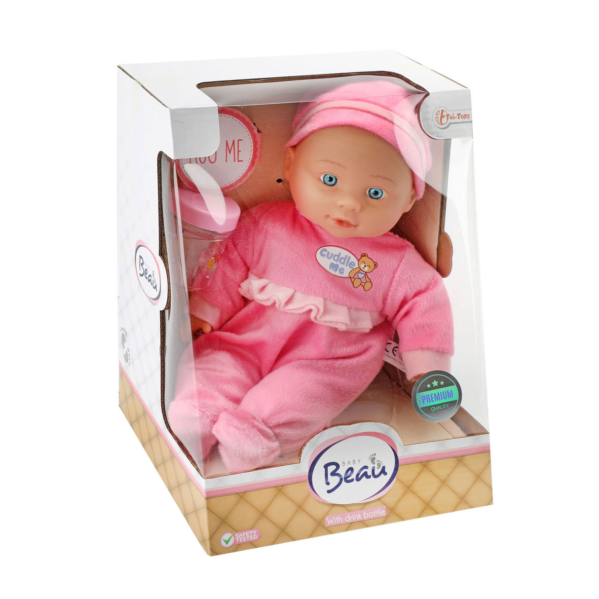 Beau Baby Babypop met Flesje, 30cm