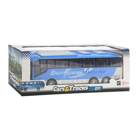 Toi-Toys Trucks Reisbus Blauw Frictie, 32cm