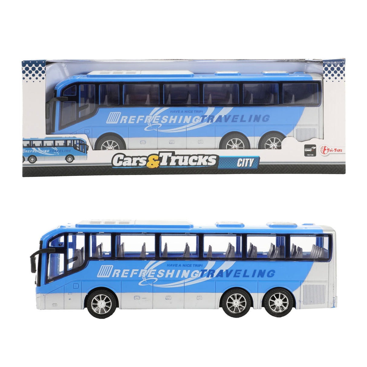 Toi-toys Camionen reesen Bus bloen Reibung, 32cm