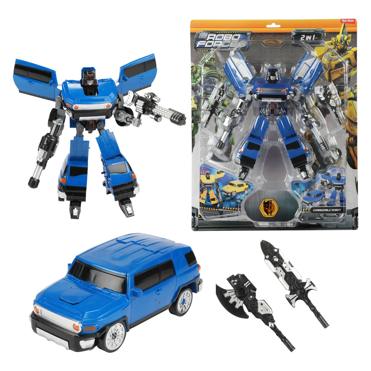 Roboforces Change Robot - SUV le super morph bleu