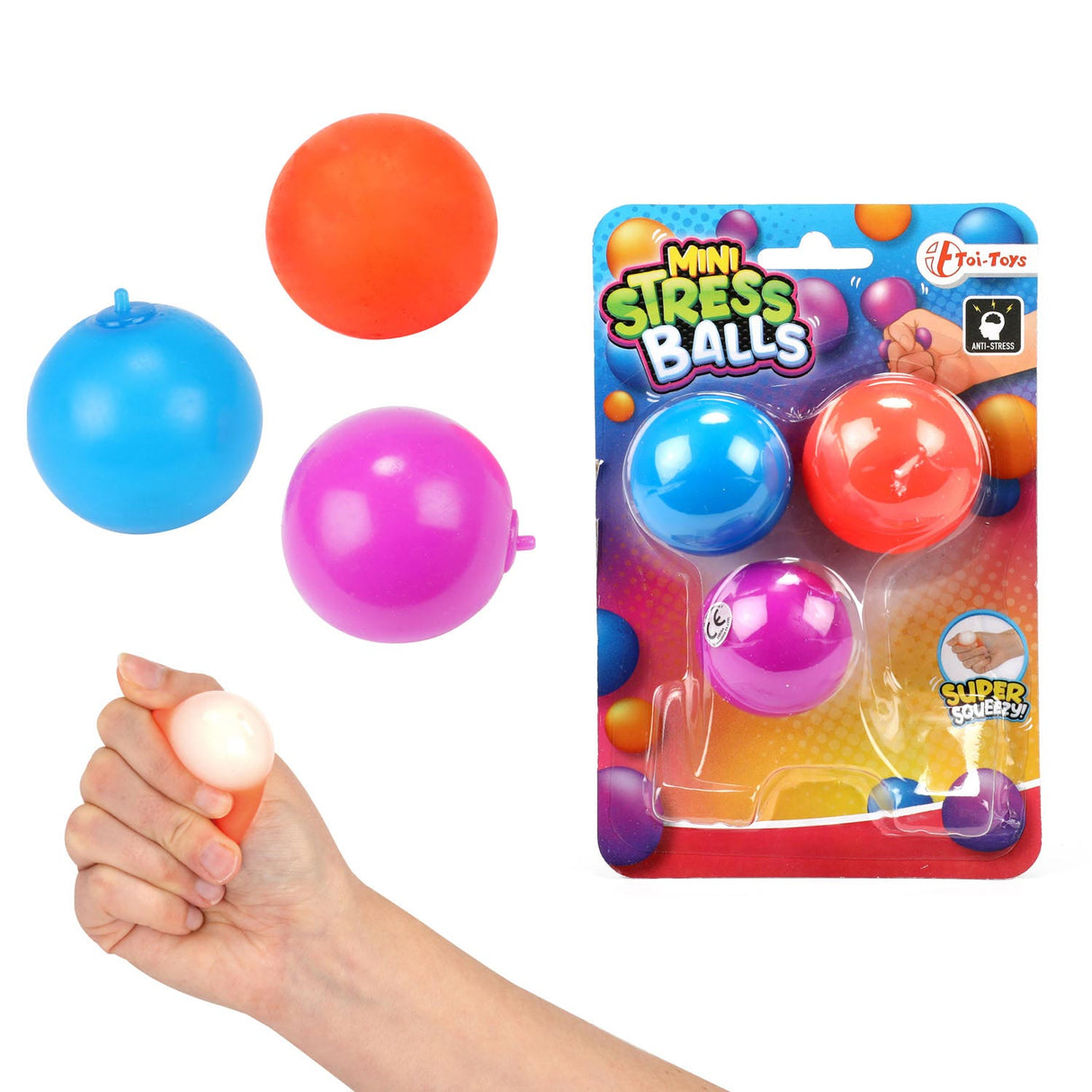 Toi-toys mini palline anti-stress, 3 °.