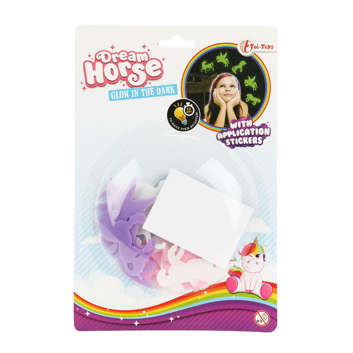 Toi-toys glanz an der donkeler Sticker Unicorn