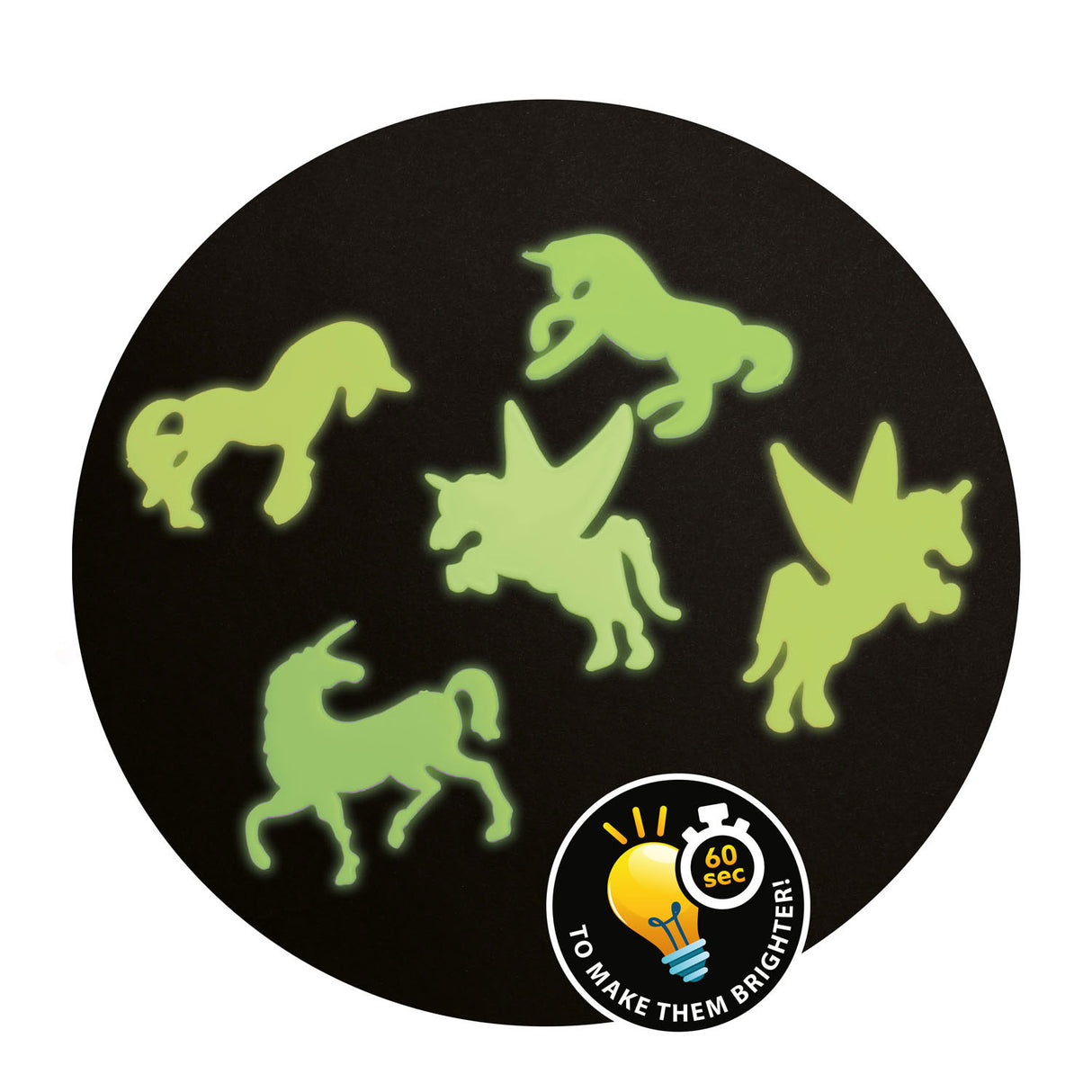 Toi-toys glanz an der donkeler Sticker Unicorn