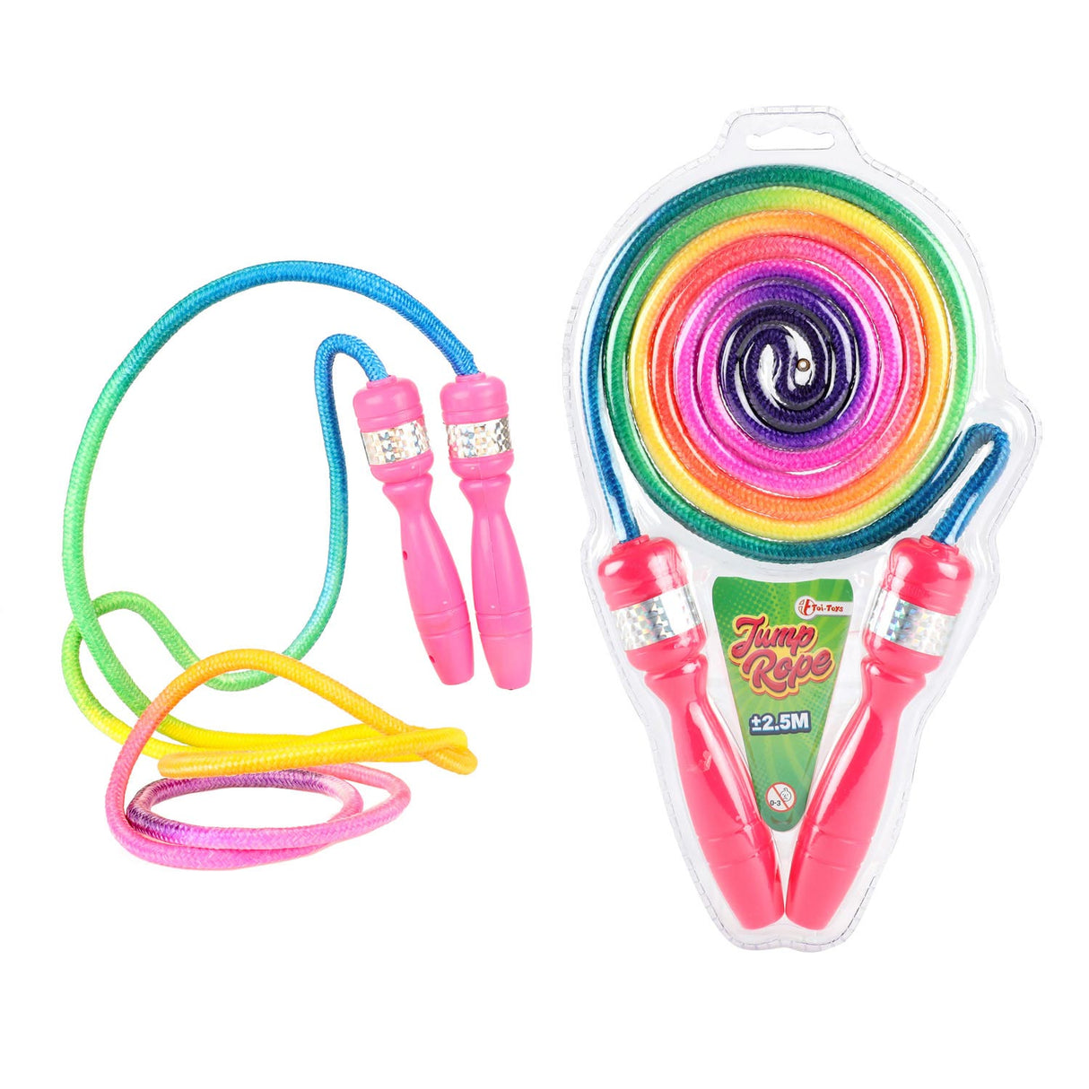 TOI-TOYS Jumping Seil mit Regenbogenfarben