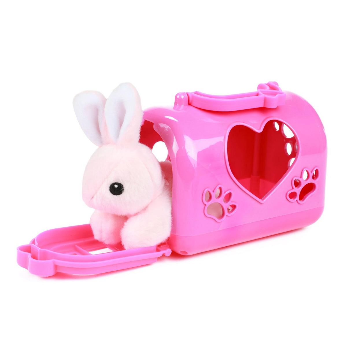 Pluchen rabbit in the carrying suitcase