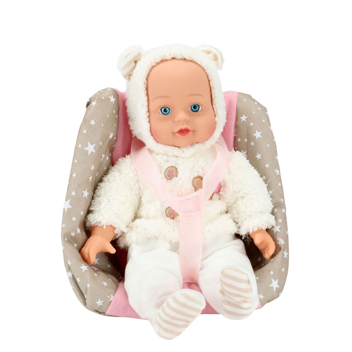 Beau Baby Babypop in Poppenzitje, 33cm