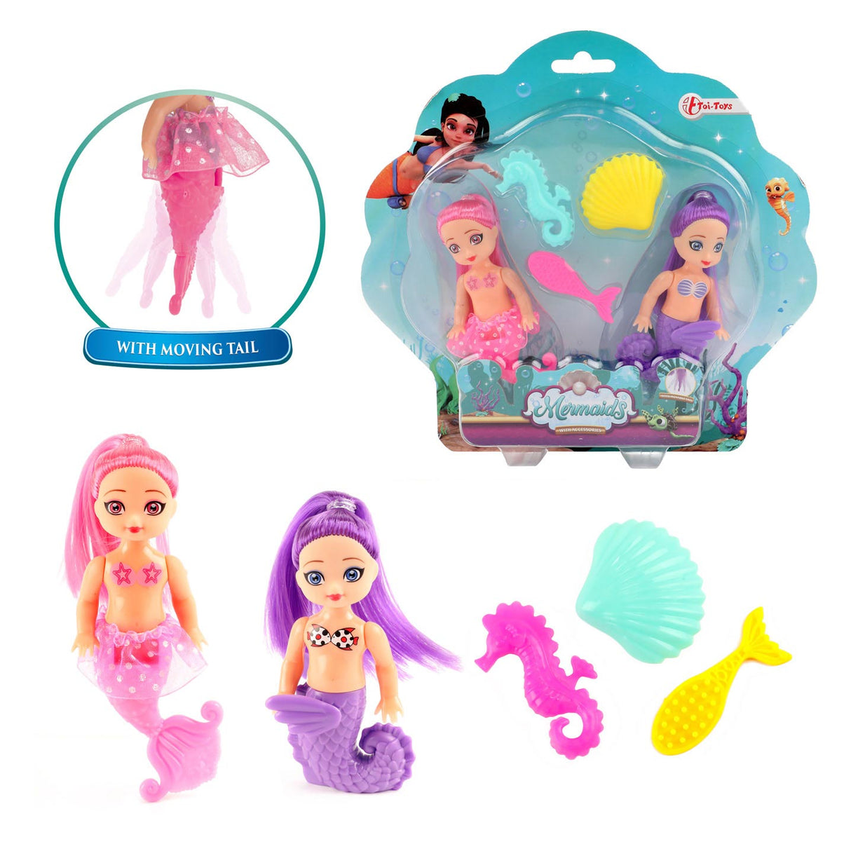 Mermaids Mermaid pop with accessories, 12 cm