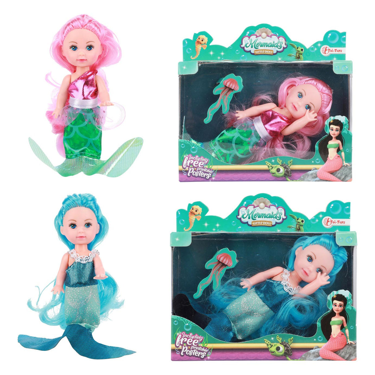 Toi-Toys Mermaids Zeemeerminpop Dream Hair, 11cm