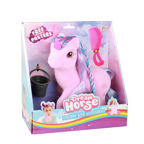 Toi-toys hračky jednorožec sametově měkké s doplňky a zábavou při kartáčování.