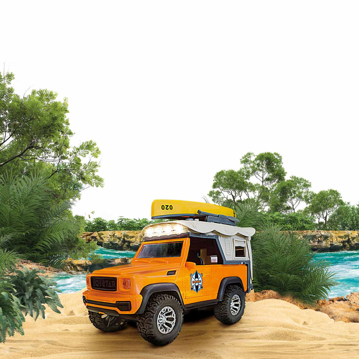 Toi-Toys Animal World Jeep en Kano met Licht en Geluid