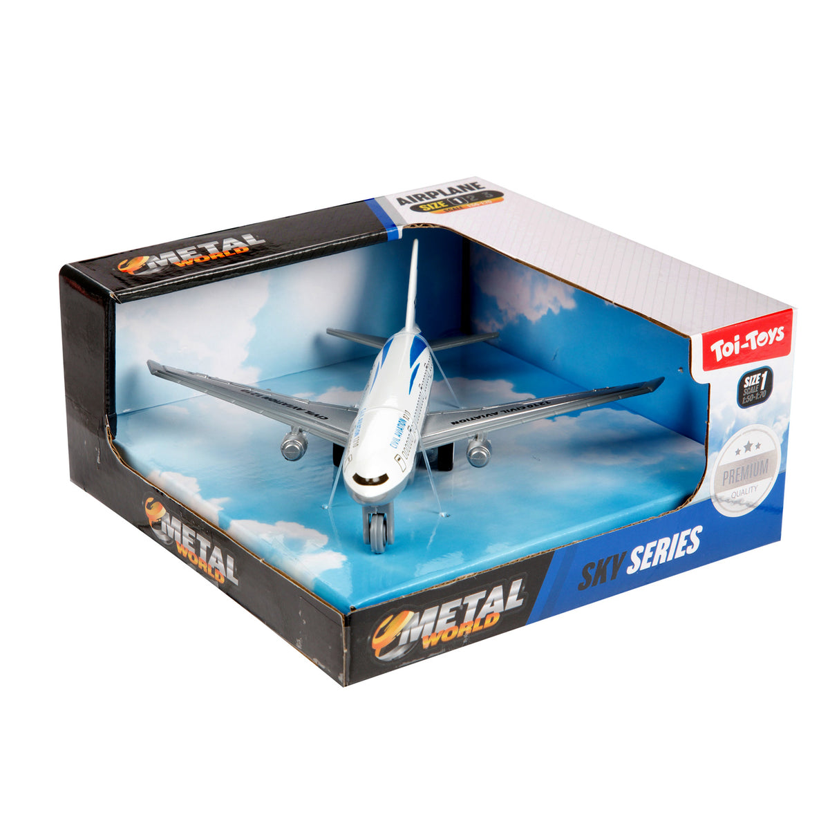 Toi-Toys Pull Back Vliegtuig Metaal Boeing 777