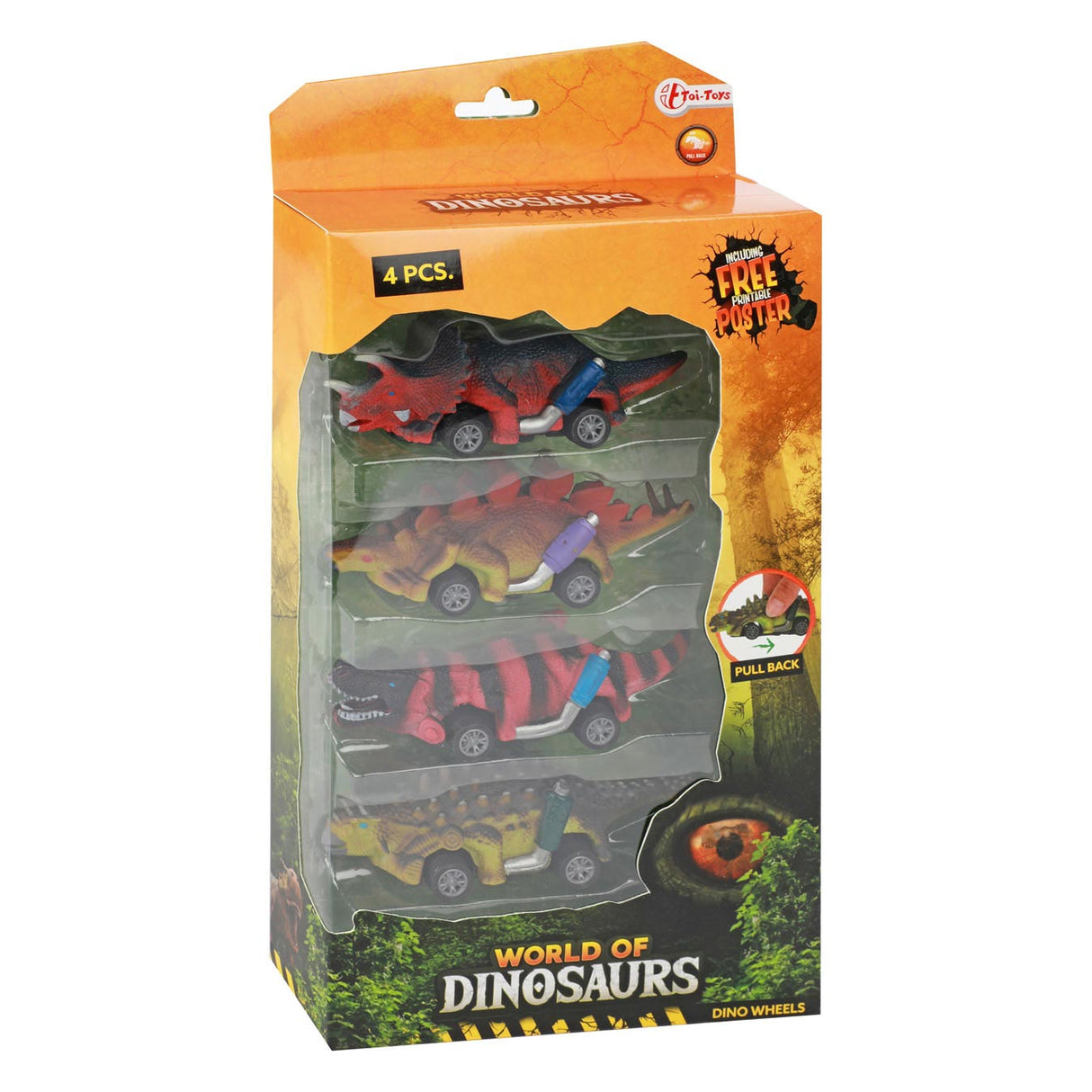 Toi-Toys World of Dinosaurs Sportback Car, 4st.