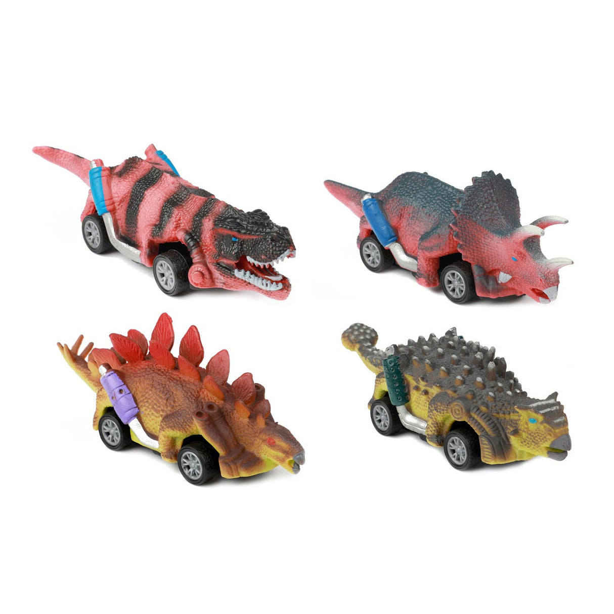 TOI-TOYS World of Dinosaurier Pullback Car, 4st.