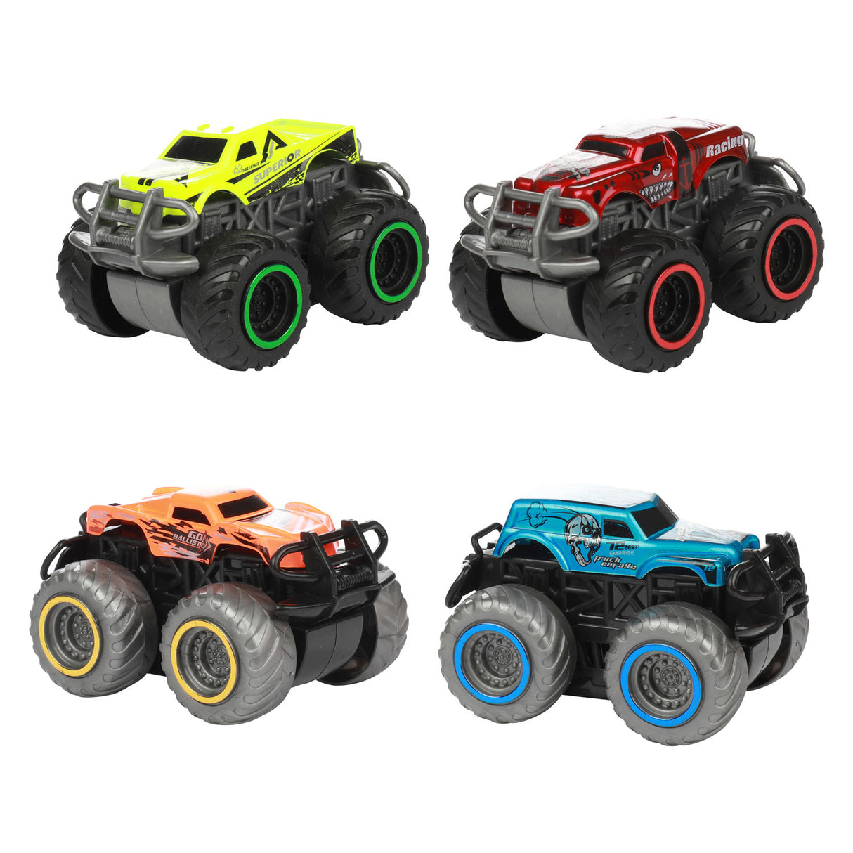 Cars trucks monster trucks with shielder