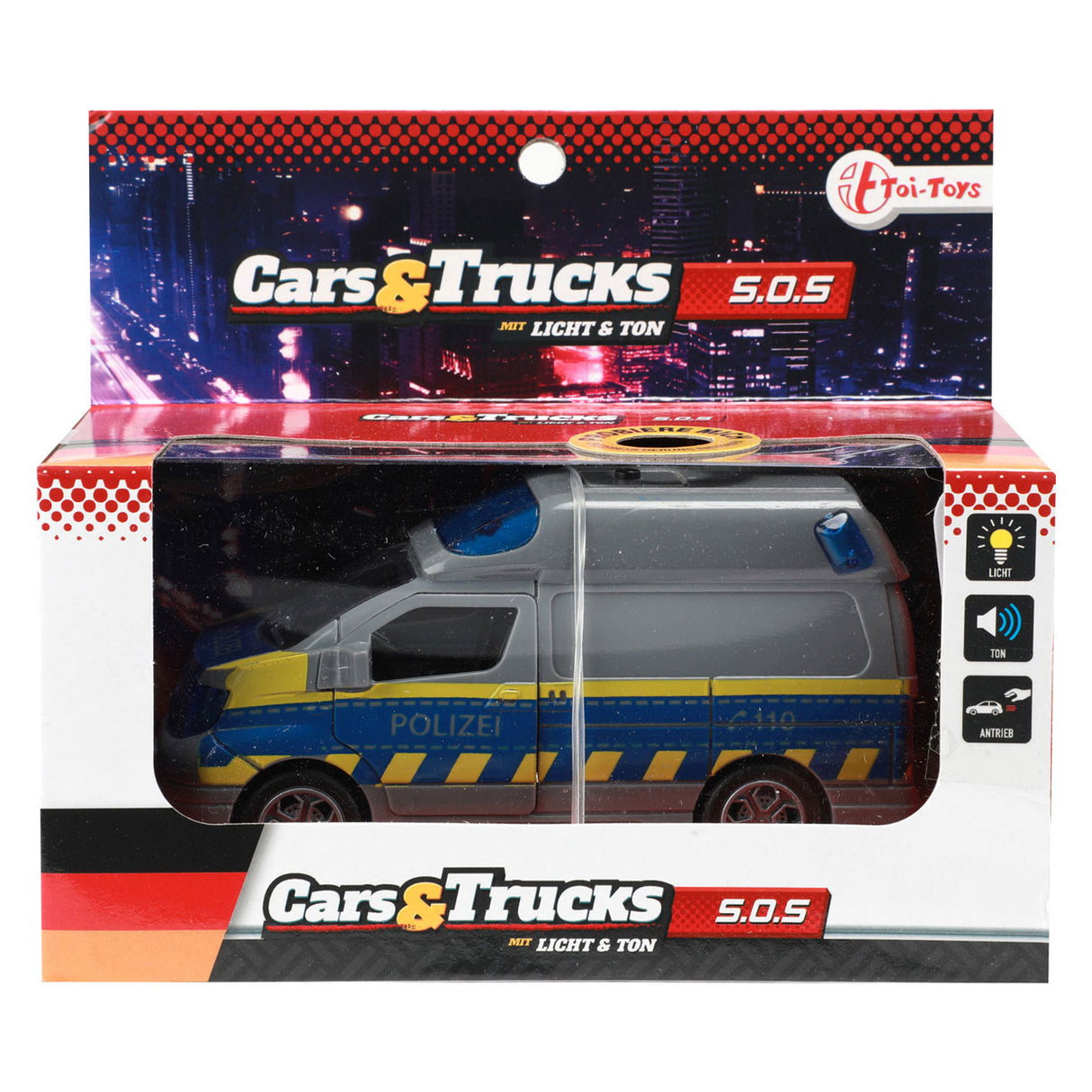 Cars Trucks Friction Police Van (DE) med lys og lyd